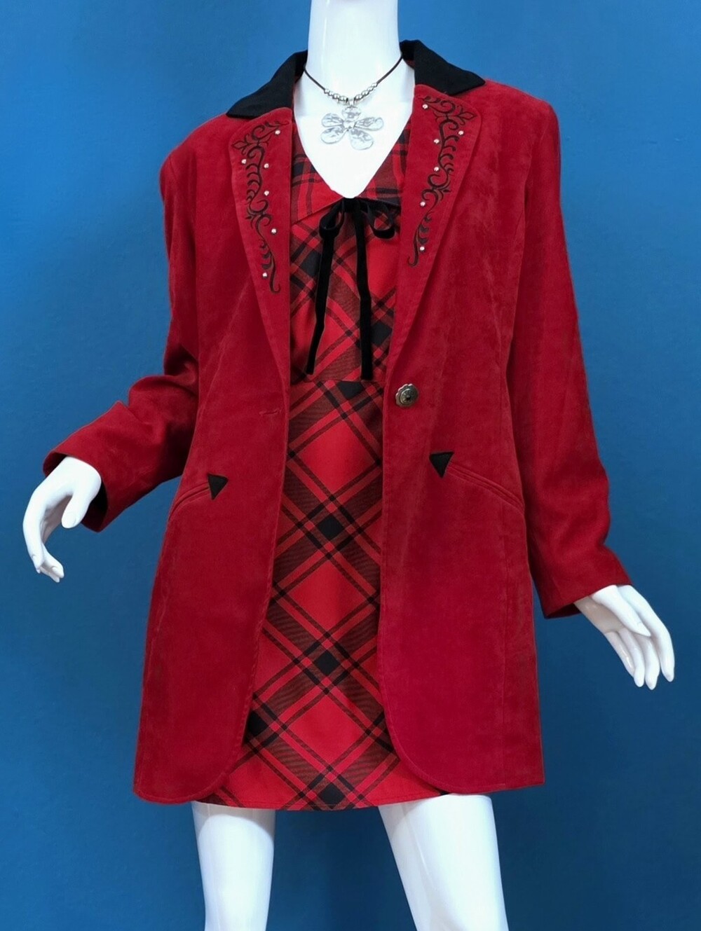 🤠🐎 NEW FRONTIER CLOTHING COMPANY Red Velvet Western Style Coat // (VINTAGE)